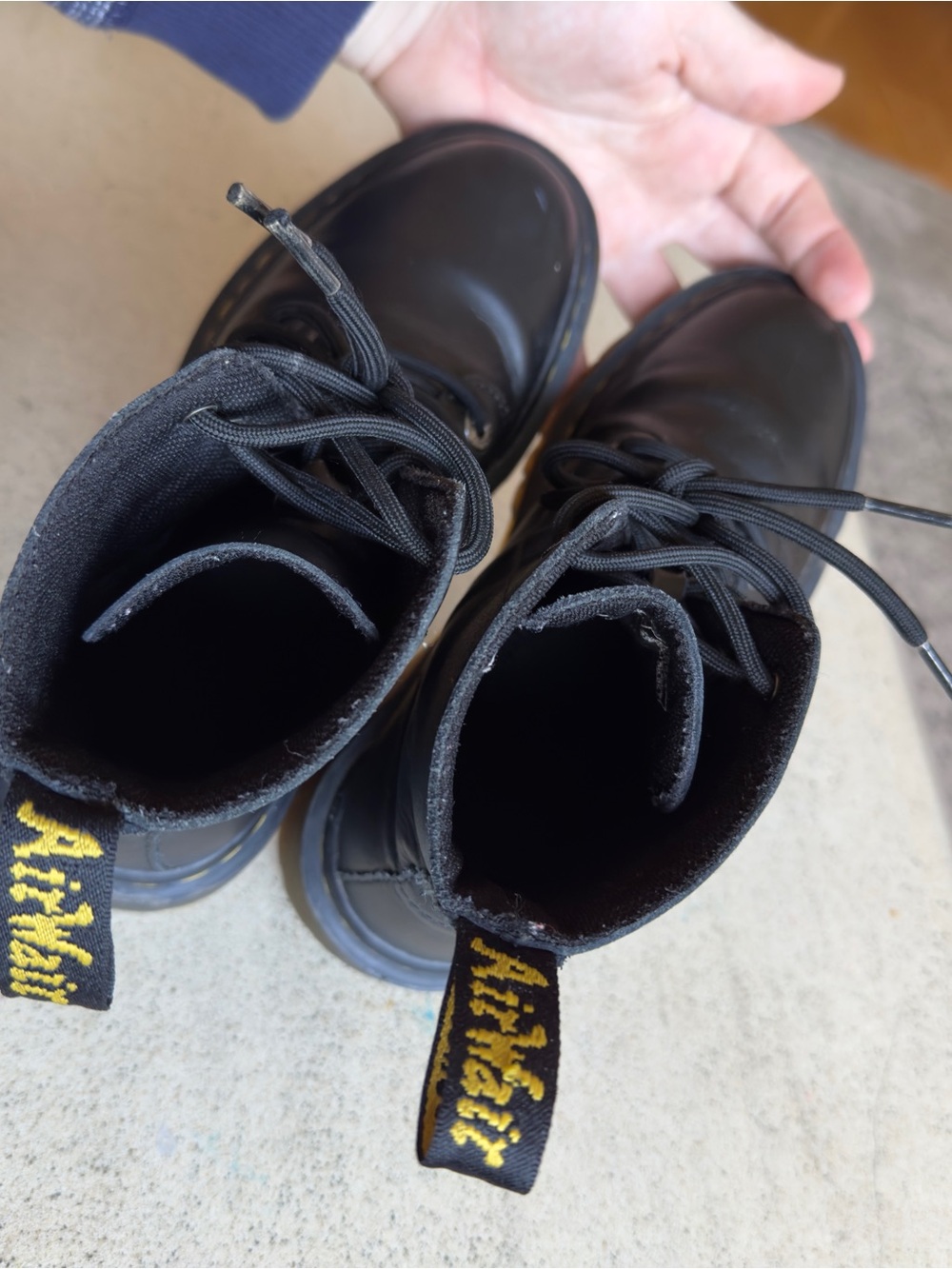 Dr Martens Luana Air Wair Combat Boots Women 6 Black Leather Classic Doc AW004 - Picture 8 of 13